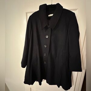 Gentle Herd Black Button-Up Wool Coat